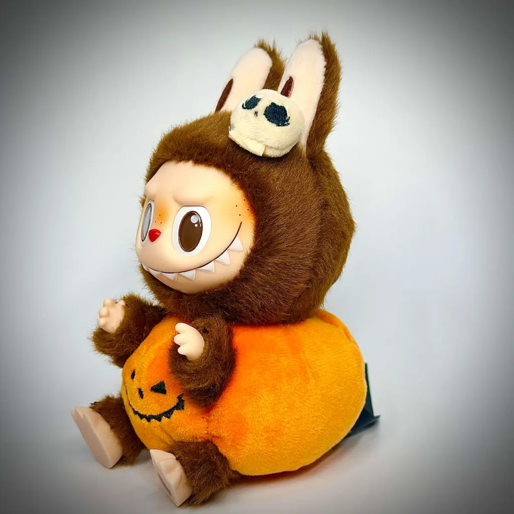 Labubu Halloween Sitting Pumpkin side view sitting down