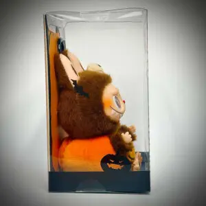 labubu halloween pumpkin side view with plastic box