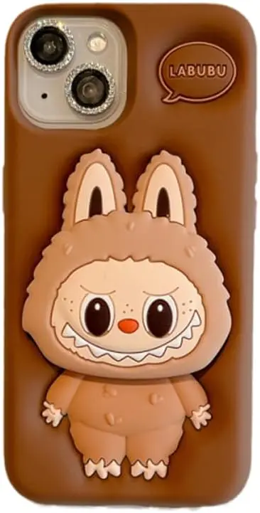 labubu accessory phone case brown