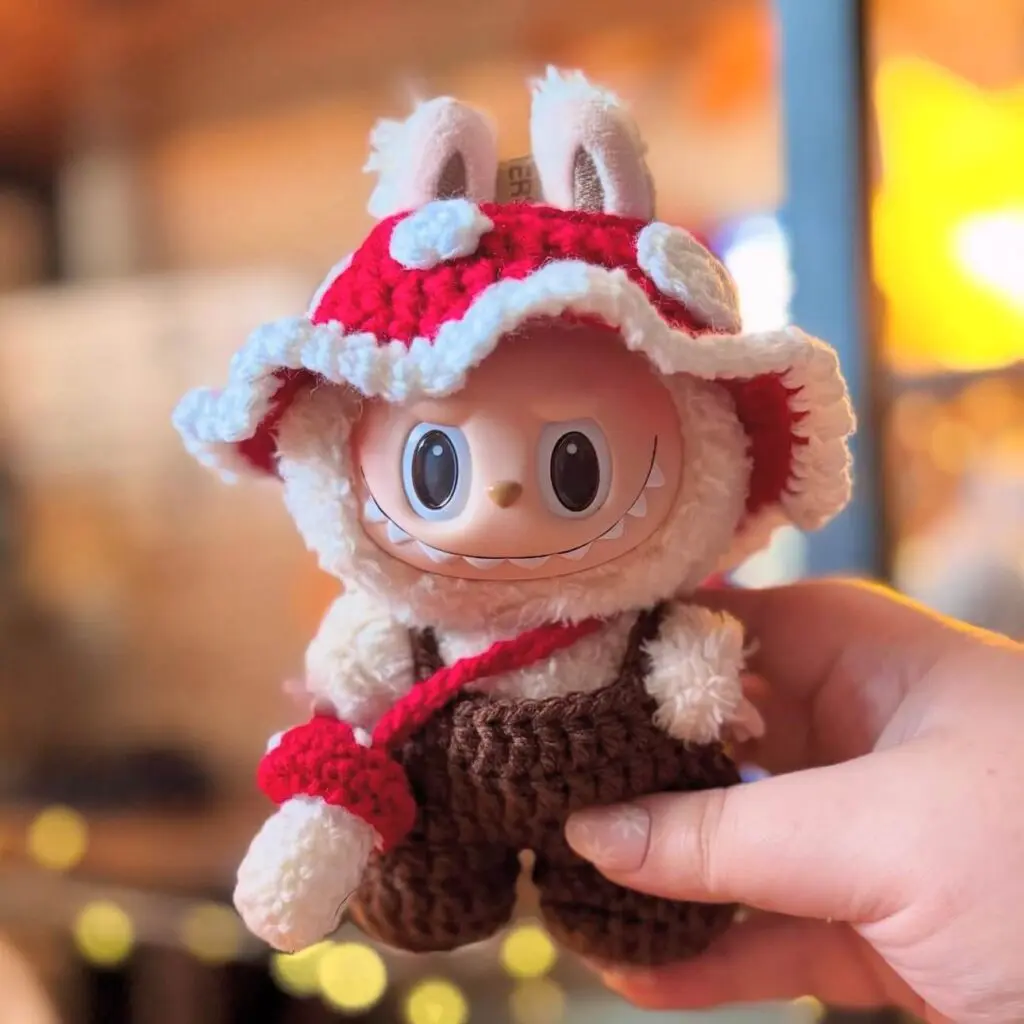 labubu mushroom crochet costume