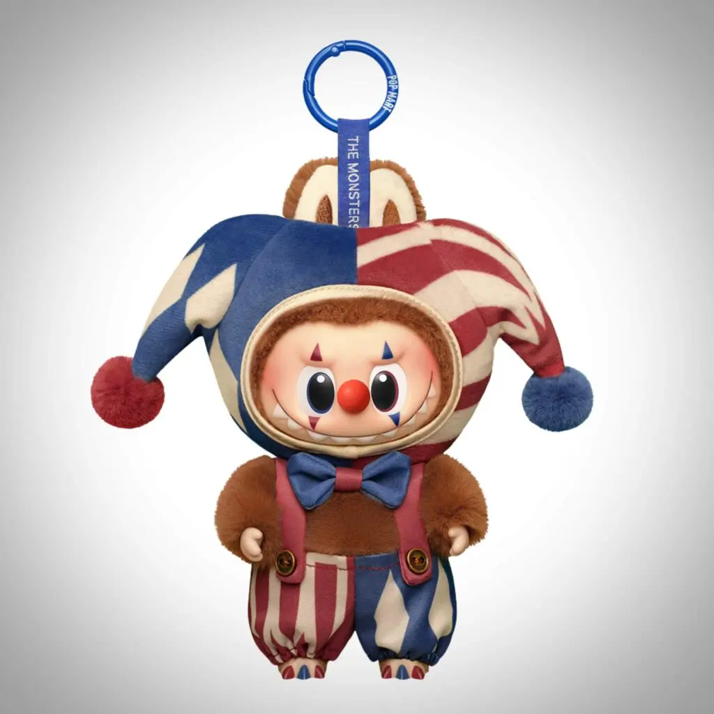 labubu why so serious juggling clown white background
