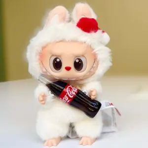 front view of Coca-Cola Labubu doll Surprise Shake