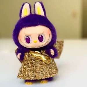 front view of Labubu Wings of Fortune keychain doll