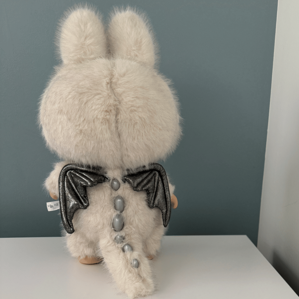 Labubu Zimomo Angel In Clouds plush doll back view