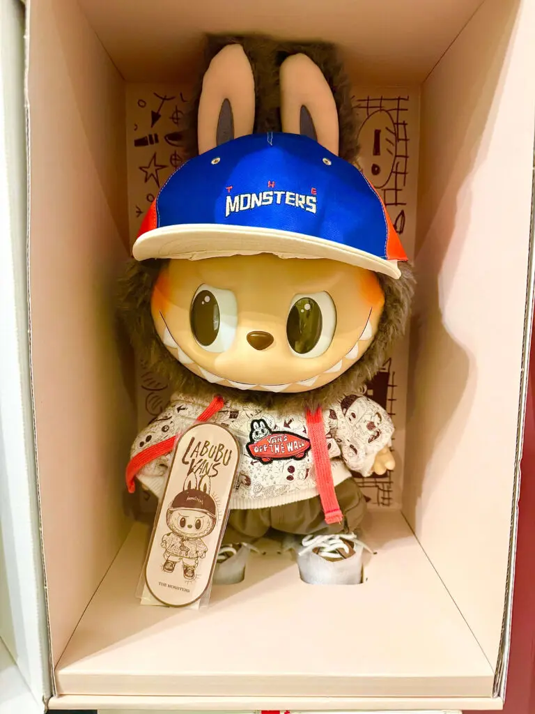 rectangular crop of most expensive Labubu Vans plush doll in original box packaging