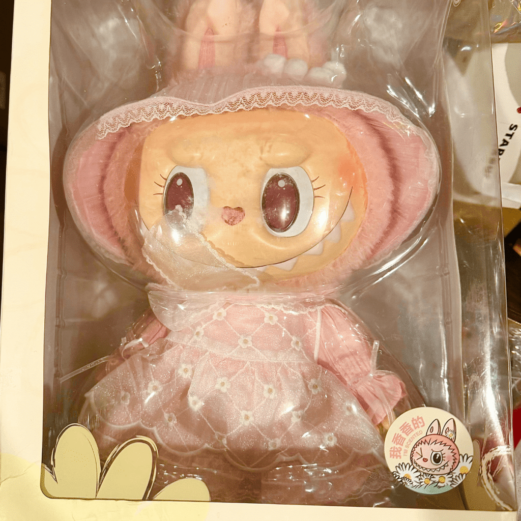 square crop of Mokoko Fall Into Spring plush doll in original box packaging
