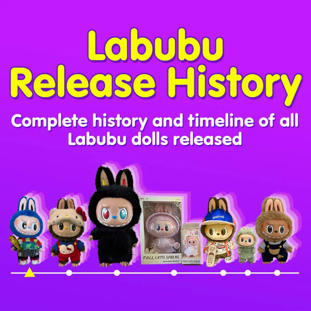Labubu release history featured image showing the earliest to the latest dolls 1x1 square thumbnail