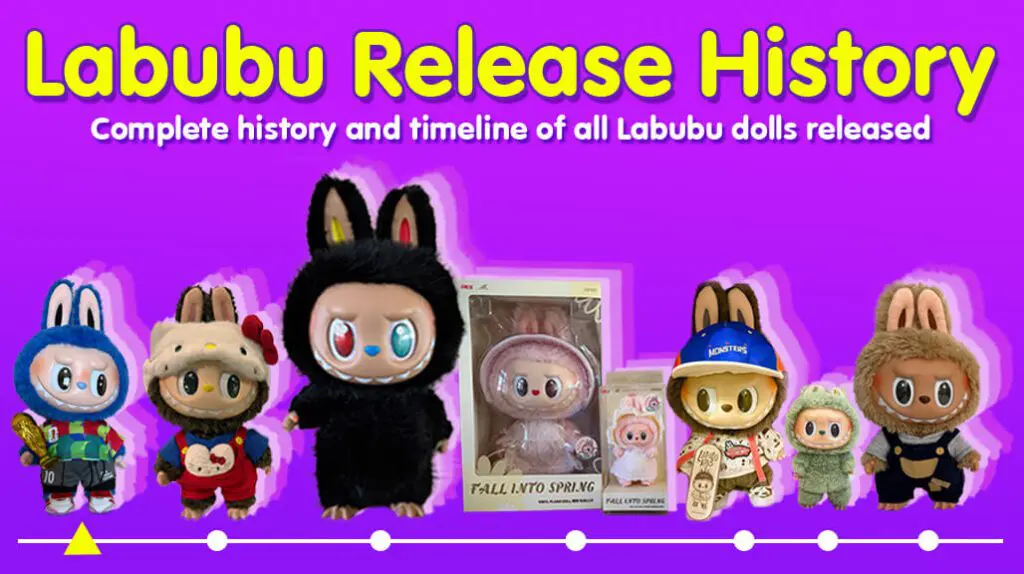 Labubu release history featured image showing the earliest to the latest dolls