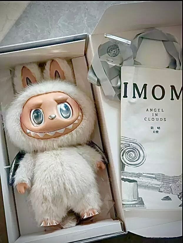 Labubu Zimomo angel in clouds plush in box bag