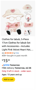 labubu clothes amazon outfit 5 piece w glasses
