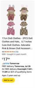labubu clothes amazon outfit for 2 Labubu dolls