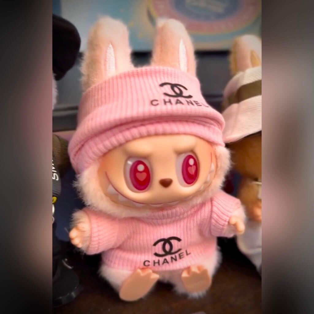 labubu dada in clothes pink chanel credit labubufilms