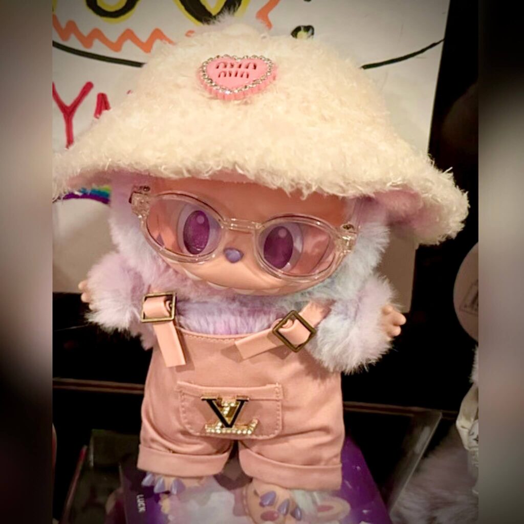 labubu clothes pink overalls
