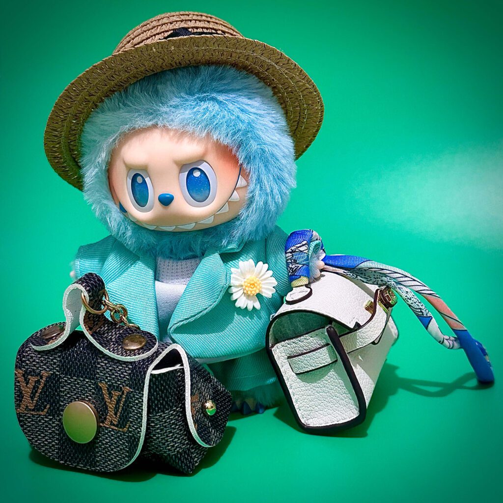 hope labubu clothes green coat luxury bags greenscreen