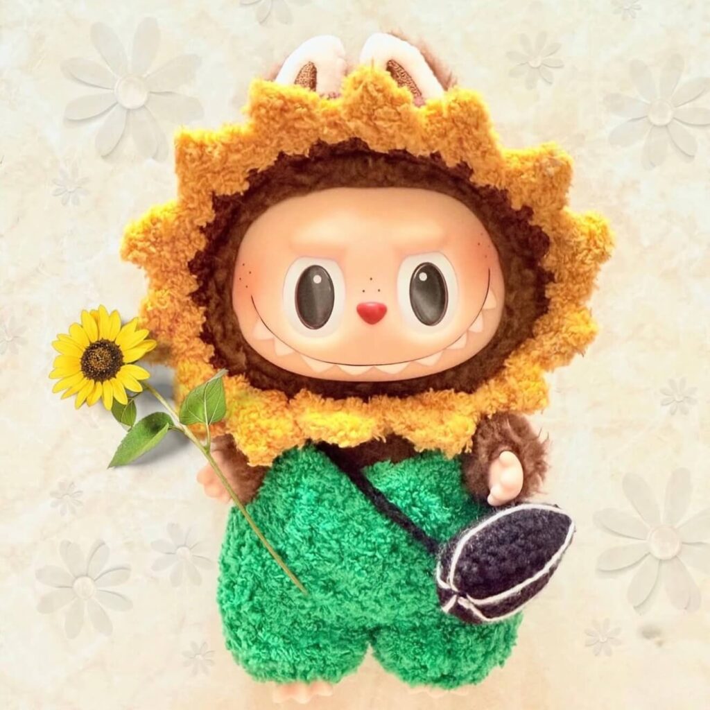 Labubu macaron secret chestnut cocoa in labubu clothes sunflower