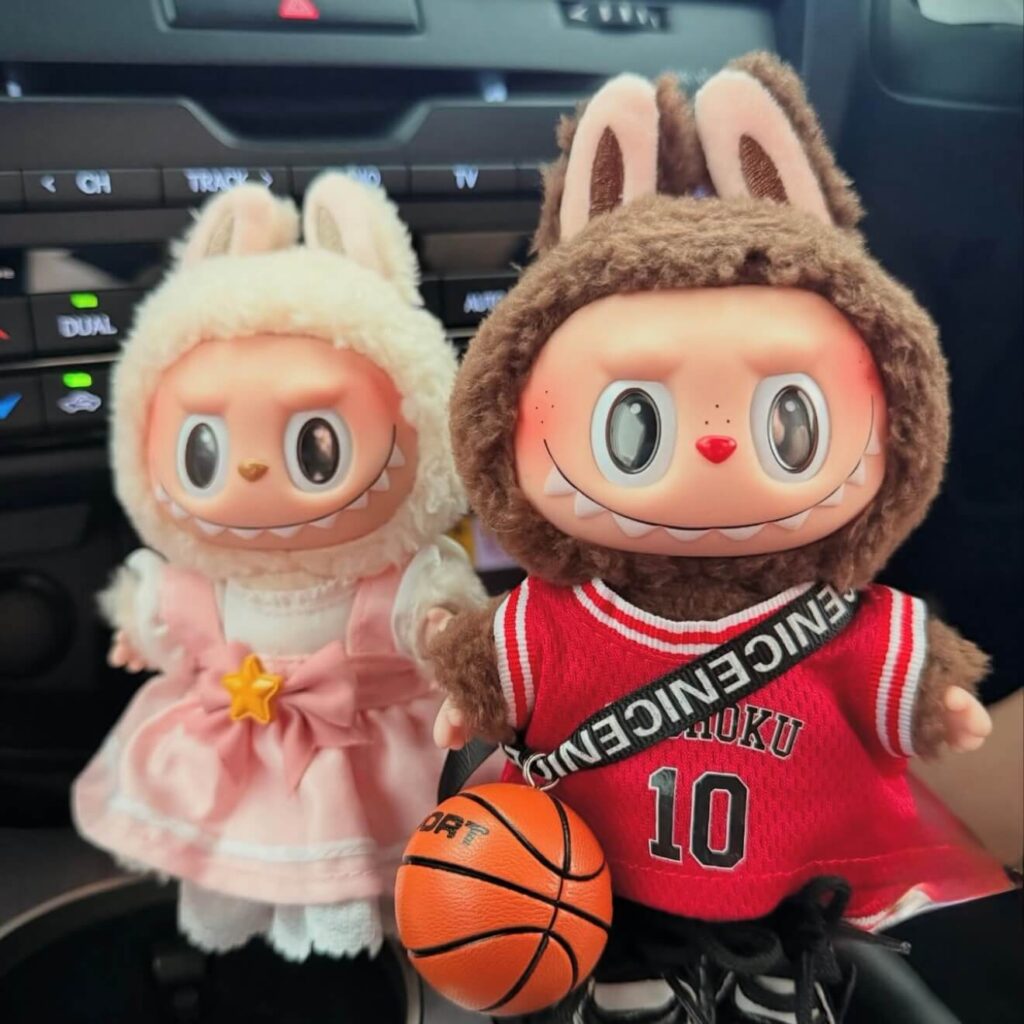 Labubu macaron secret chestnut cocoa in labubu clothes basketball with labubu soymilk