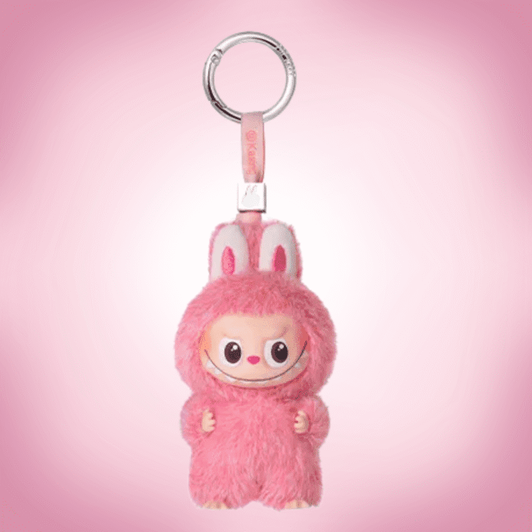 mini labubu pin for love secret heart from group a m pink background