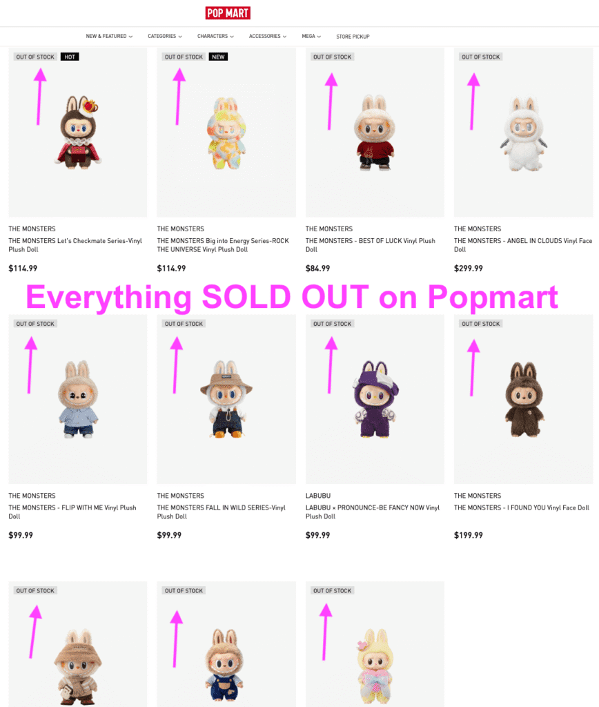 popmart labubu out of stock sold out dolls