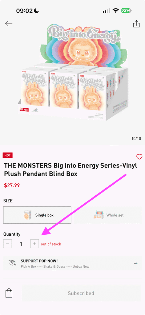 where to buy labubu big into energy blind box sold out popmart app including Luck Labubu