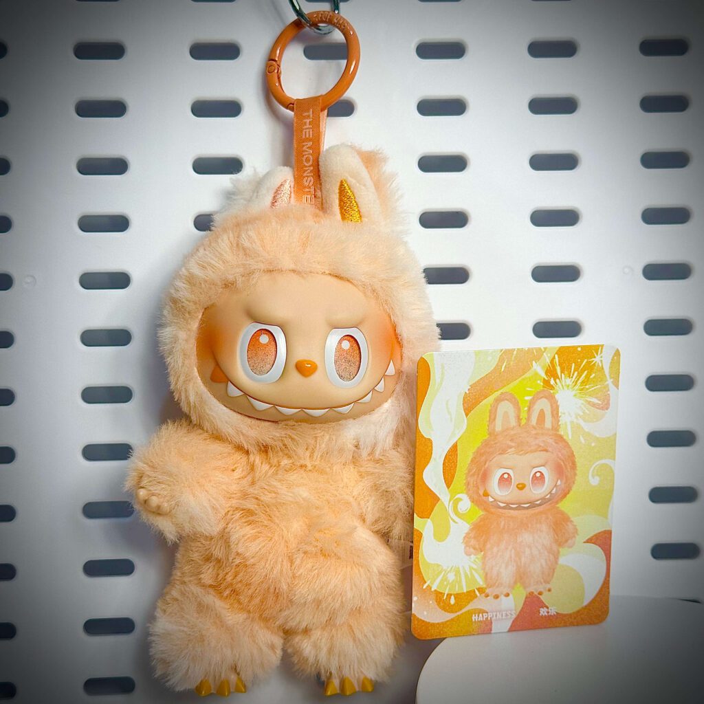 labubu big into energy happiness hung with name card