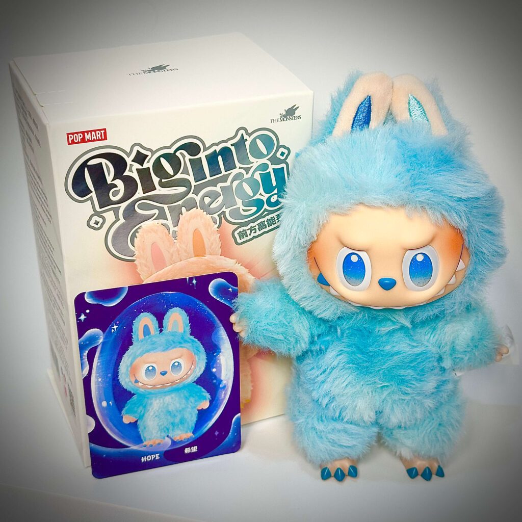 labubu big into energy hope box with name card