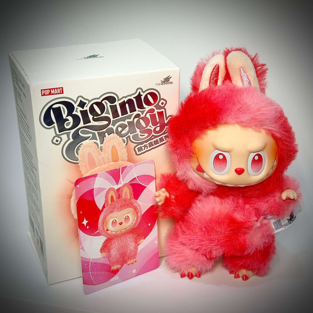 labubu big into energy love box with name card