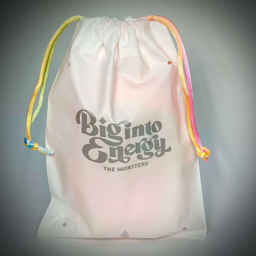 labubu big into energy pouch unopened with either Love, Happiness, Loyalty, Serenity, Hope, Lucky or Secret Character ID inside