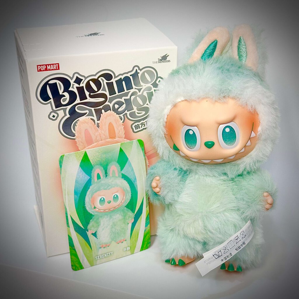 labubu big into energy serenity box with name card