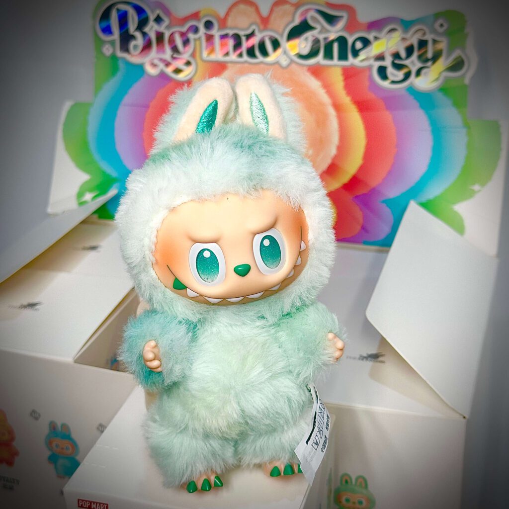 labubu big into energy serenity boxes backdrop