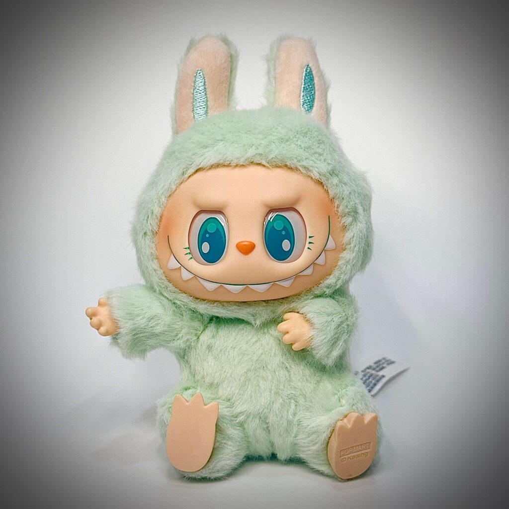 Labubu mint green ququ white background