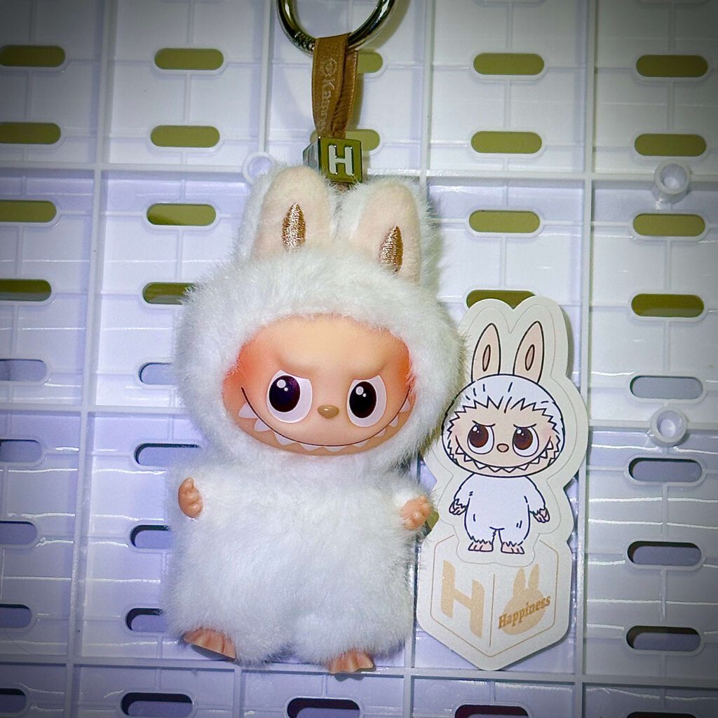 mini labubu pin for love H hung with sticker name