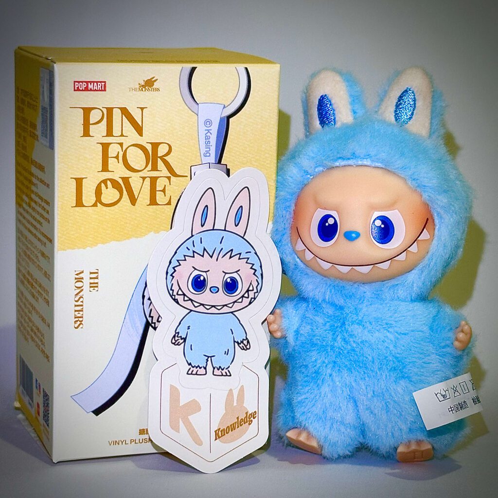 mini labubu pin for love K box with sticker name