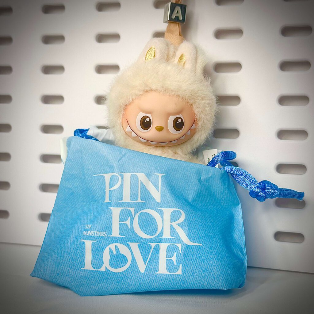 mini labubu pin for love a inside pouch