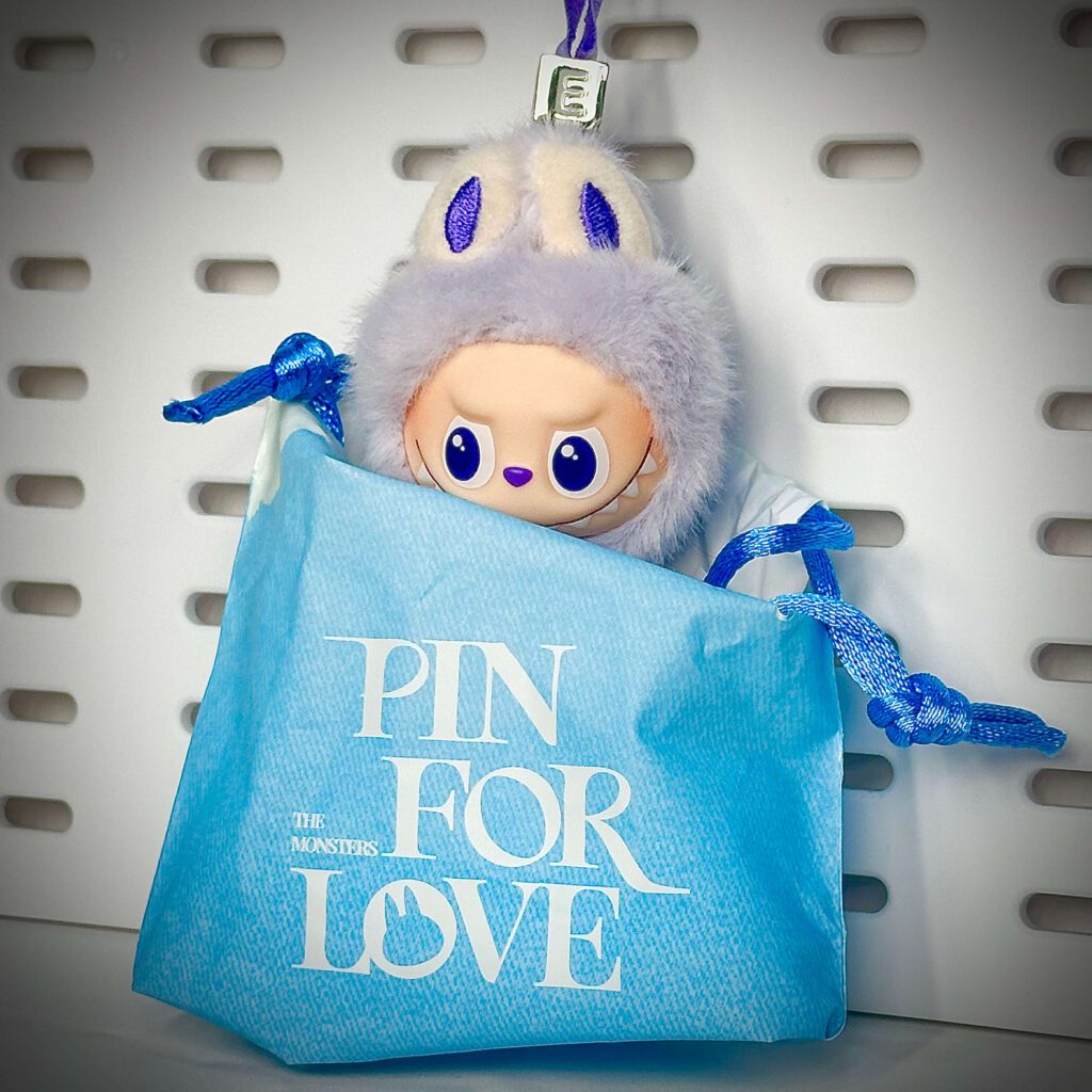 mini labubu pin for love e inside pouch