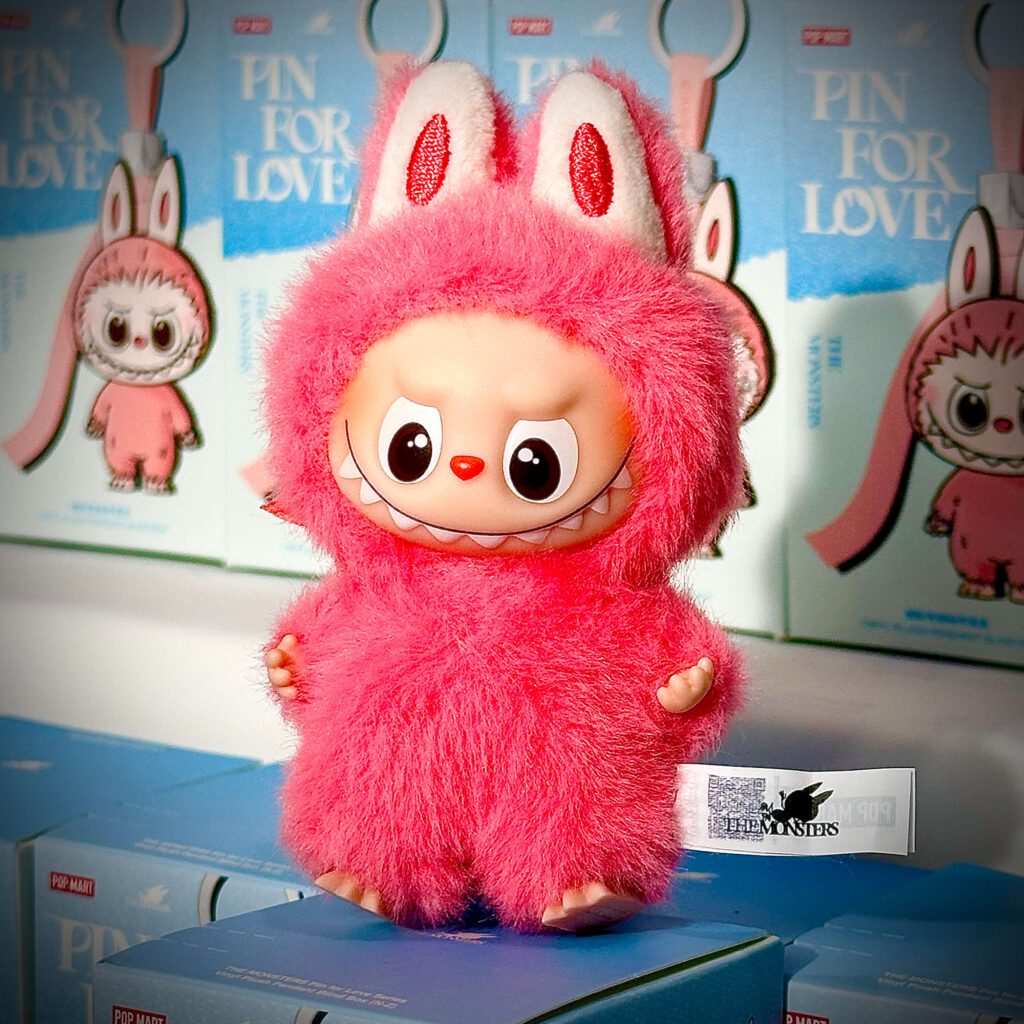 mini labubu pin for love n boxes backdrop