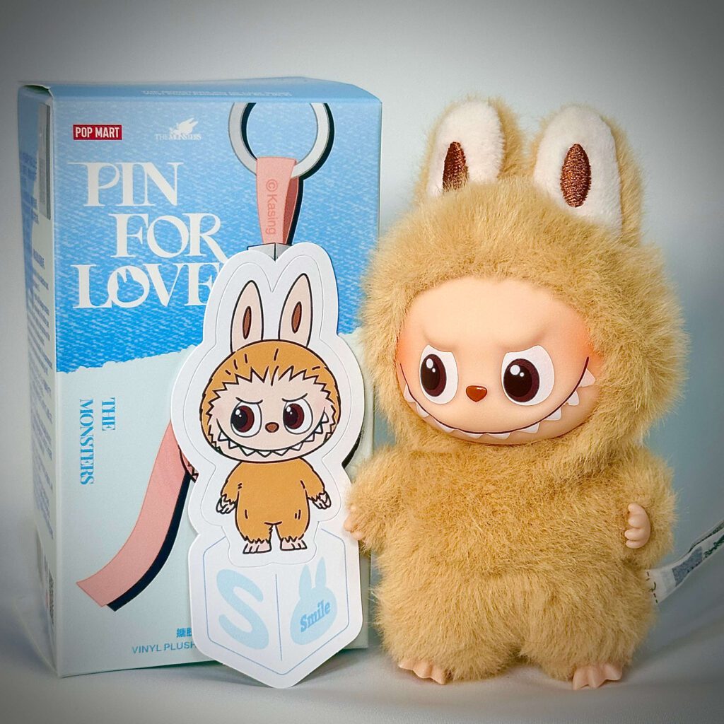 mini labubu pin for love s box with sticker name