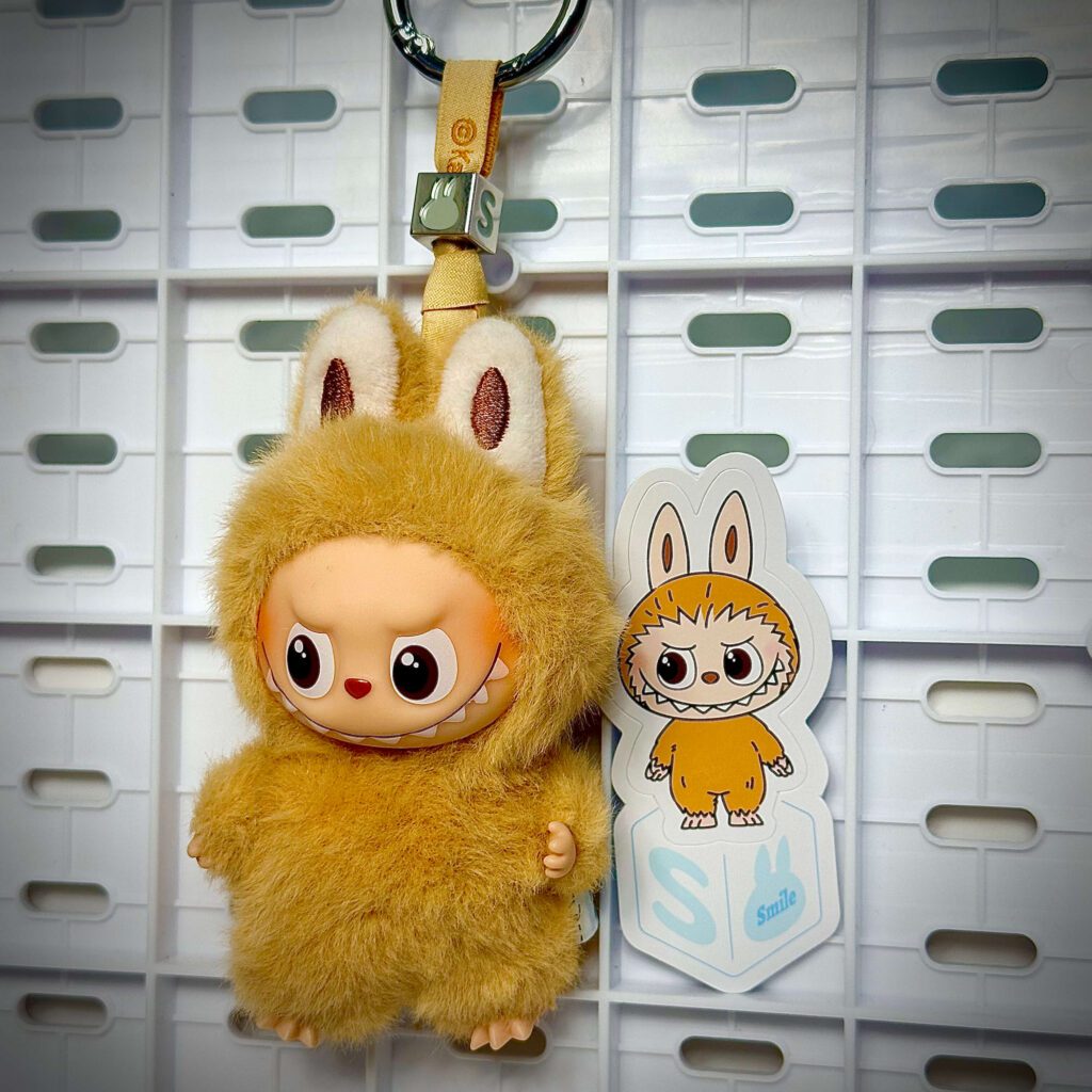 mini labubu pin for love s hung with sticker name