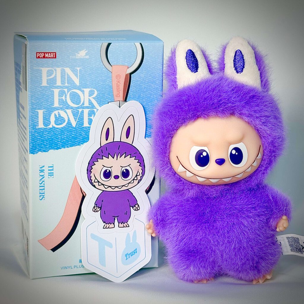 mini labubu pin for love t box with sticker name