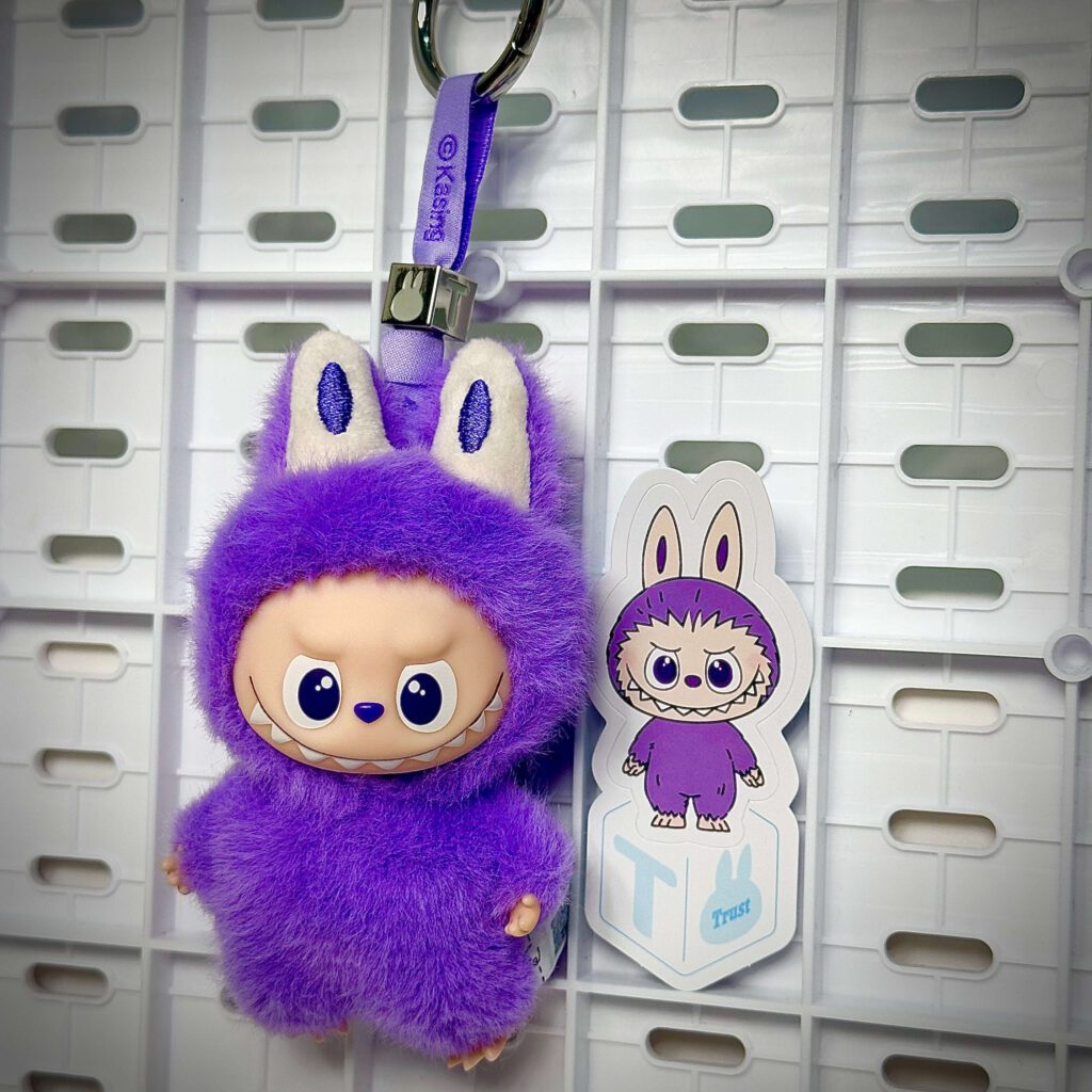 mini labubu pin for love t box with sticker name