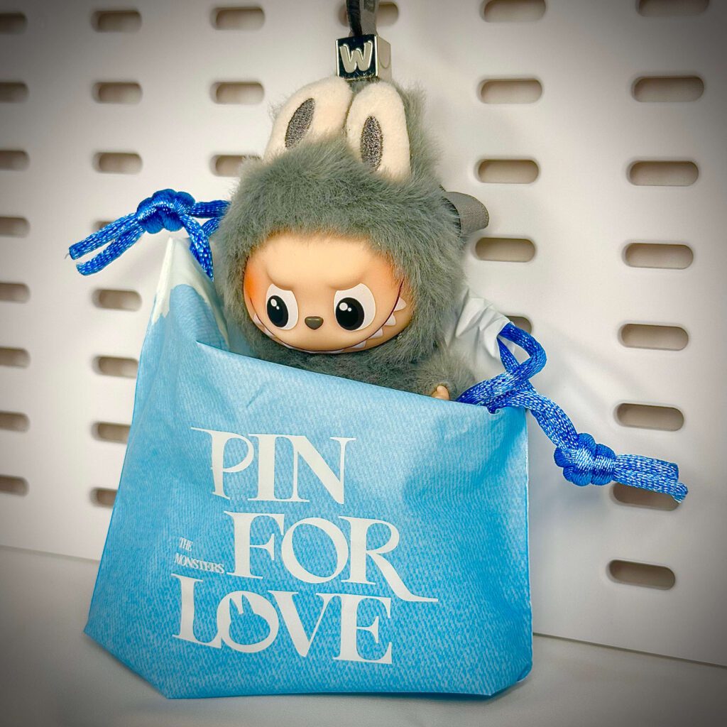 mini labubu pin for love w inside pouch