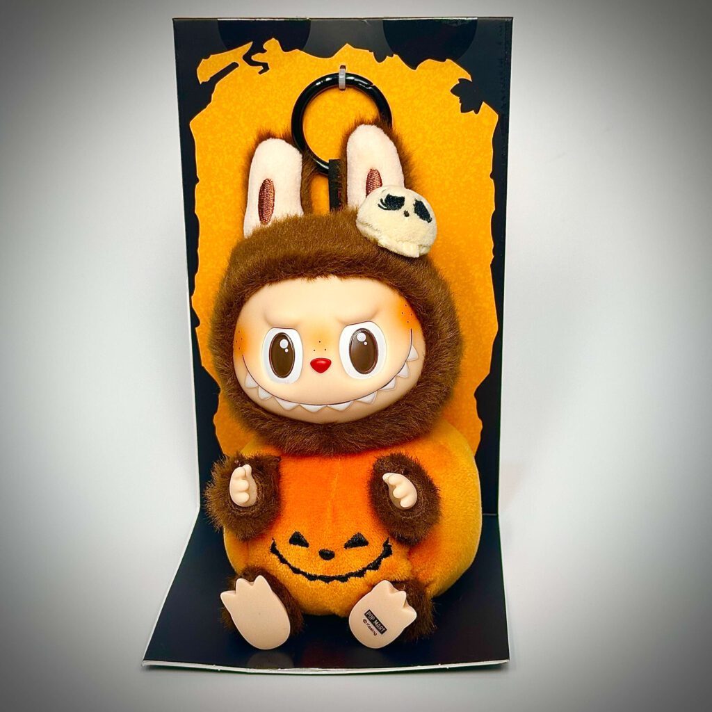 labubu halloween pumpkin front view with carton