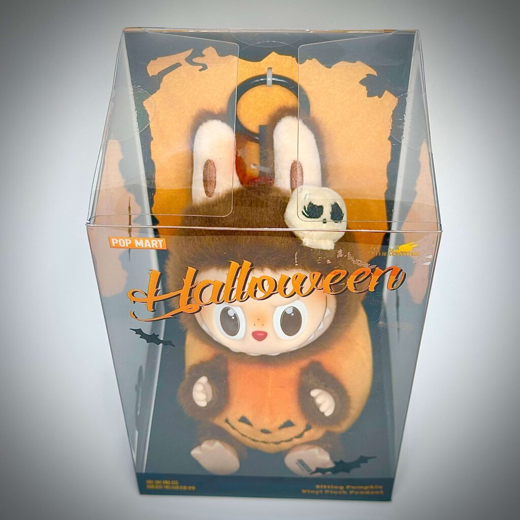labubu halloween pumpkin top view with plastic box